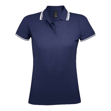 SOLS Womens/Ladies Pasadena Polo Shirt (French Navy/White)