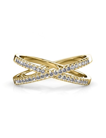 Anillo X - Oro y Cristal