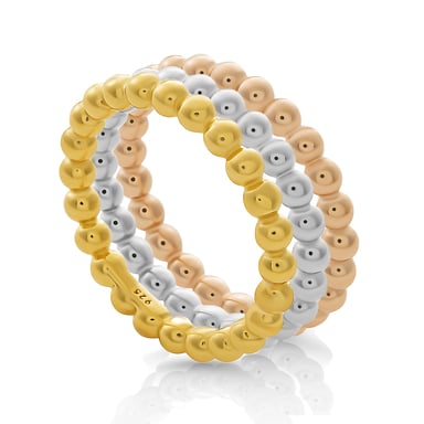 Orphelia 'Unity' Women's 925 Sterling Silver Set: 3 rings - Gold/Silver/Rose SET-7541