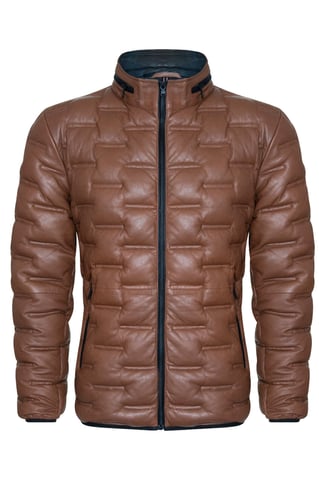 Chaqueta de cuero acolchada estilo bomber para hombre - Recife