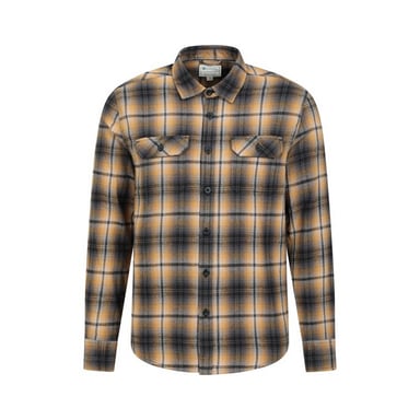 Mountain Warehouse Mens Trace Flannel Long-Sleeved Shirt (Yellow)