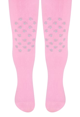 Steven - Leotardos de algodón para bebé con agarres antideslizantes - Patas (rosa)