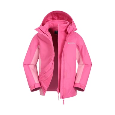 Mountain Warehouse Childrens/Kids Lightning 3 in 1 Waterproof Jacket (Light Pink)