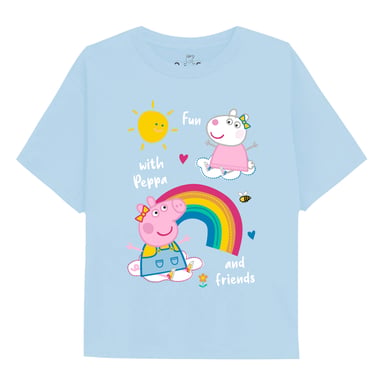 Peppa Pig Girls Rainbows & Friends Long-Sleeved T-Shirt (Light Blue)