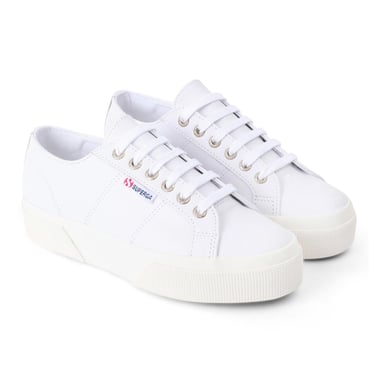 Superga Womens/Ladies 2740 Nappa Leather Platform Trainers (Optic White/Avorio)