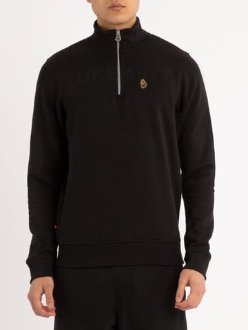 Luke 1977 Men's Sydney 1/4 Zip Sweat in Black