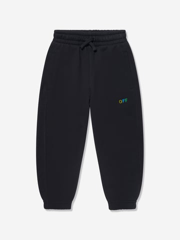 Off-White Kids Diagonal Rainbow Joggers in Black