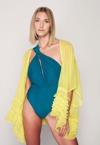 Frill Detailed Kimono - Yellow