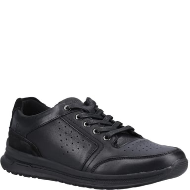 Hush Puppies Mens Joseph Leather Trainers (Light Black)