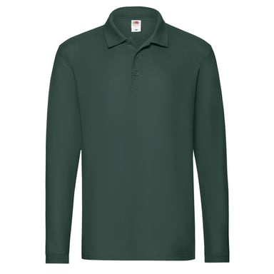 Fruit of the Loom Mens Premium Pique Long-Sleeved Polo Shirt (Forest Green)