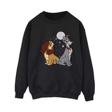 Disney Womens/Ladies Lady And The Tramp Moon Sweatshirt (Black)