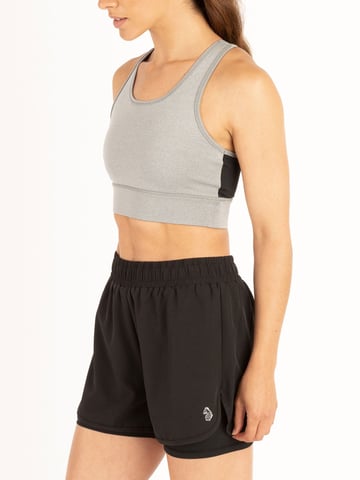 Luke 1977 Womens Spin Sports Bra in Light Grey