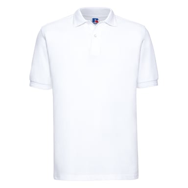 Russell Mens Ripple Collar & Cuff Short Sleeve Polo Shirt (White)