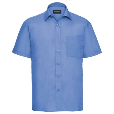 Russell Collection Mens Poplin Easy-Care Short-Sleeved Shirt (Corporate Blue)