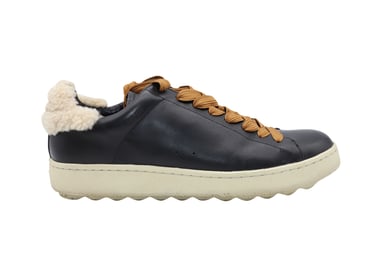 Coach C101 Shearling Sneakers in Black Leather