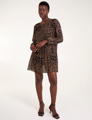 Animal Printed Pleated Tunic