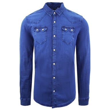 Scotch & Soda Regular Slim Fit Camisa Manga Larga Azul Hombre Top