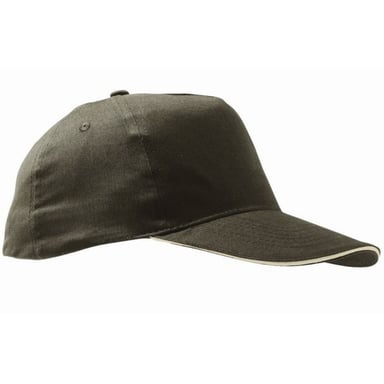 SOLS Unisex Sunny 5 Panel Baseball Cap (Army/Beige)