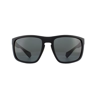 Gafas de sol polarizadas Polaroid rectangulares de hombre negro mate gris