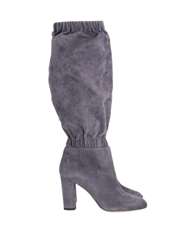 Jimmy Choo Maxyn 85 Knee-high Boots in Grey Suede