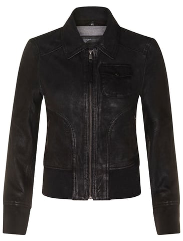 Chaqueta universitaria MA-1 de cuero para mujer - Ann Arbor