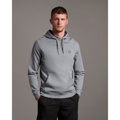 Sudadera con capucha gris jaspeado con marca Lyle & Scott