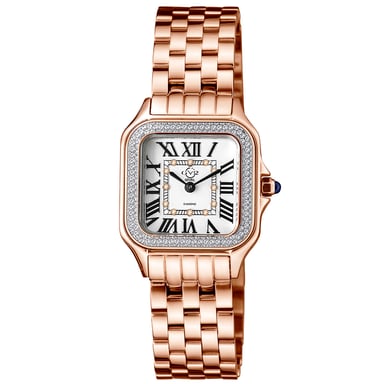 GV2 Milan 12111B Reloj de cuarzo suizo de acero inoxidable y diamantes en oro rosa para mujer
