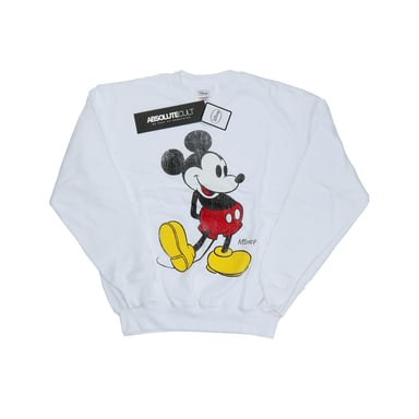 Disney Mens Mickey Mouse Classic Kick Sweatshirt (White)