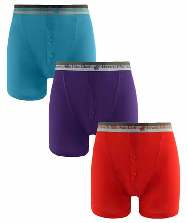 Beverly Hills Polo Club Mens 3 paquetes pantalones cortos boxer