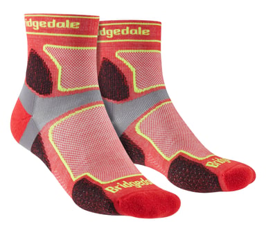 Bridgedale - Calcetines para hombre Trail Running Ultralight T2 Coolmax Sport 3/4 Crew - Rojo