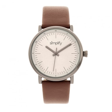 Simplifique el reloj con correa de cuero 6200
