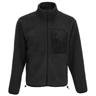 SOLS Unisex Adult Fury Sherpa Fleece Jacket (Carbon/Grey/Black)