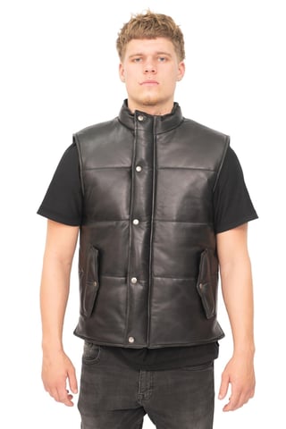 Chaleco acolchado clásico de cuero para hombre - Nottingham