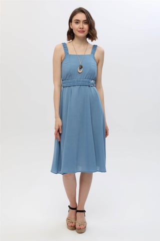 Ruched Elastic Strap Dress