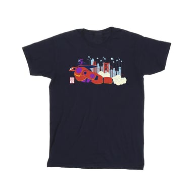 Disney Boys Big Hero 6 Baymax Hiro Bridge T-Shirt (Navy Blue)