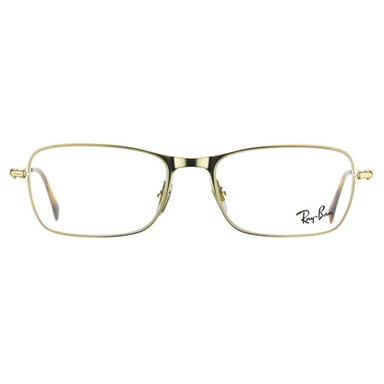 Monturas Ray-ban rectangulares doradas semibrillantes para hombre