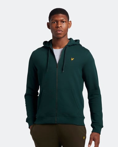 Lyle & Scott Zip Through Hoodie in Green