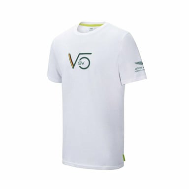 Aston Martin F1 Sebastian Vettel Driver Mens White Camiseta