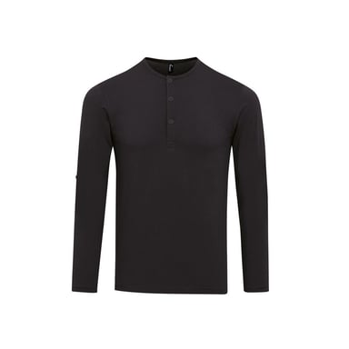 Premier Mens Long John Roll Sleeve T-Shirt (Black)
