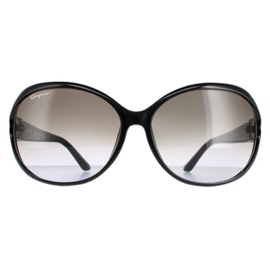 Salvatore Ferragamo Oval Womens Black Grey Gradient SF770SA