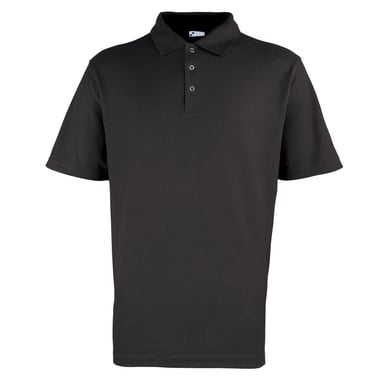 Premier Mens Pique Stud Front Polo Shirt (Black)