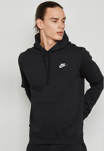 Sudadera con capucha y logo bordado en negro Club de Nike