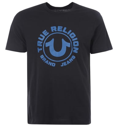 Men's True Religion HD Horseshoe Logo Crew Neck T-Shirt in Black