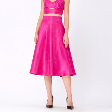 Flared Taffeta Skirt