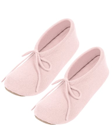 'Appleby' Blush Pink Cashmere & Merino Wool Small Ballet Slippers