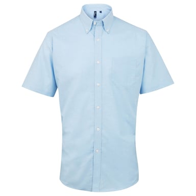 Premier Mens Signature Short-Sleeved Shirt (Light Blue)