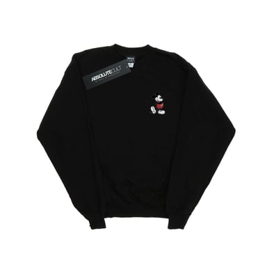 Disney Mens Mickey Mouse Kickin Retro Chest Sweatshirt (Black)
