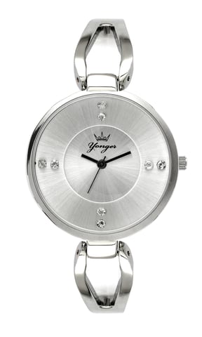 Reloj Yonger and Bresson con esfera plateada y correa plateada