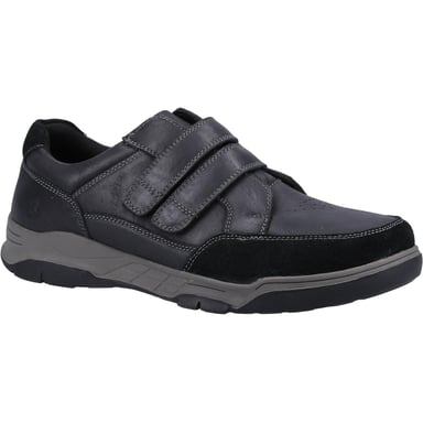 Hush Puppies Mens Fabian Leather Double Strap Shoes (Black)