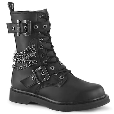 Botas de media caña de cuero vegano negro Demonia Bolt 250